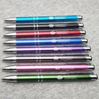 Акция!! 100 шт.лот искусственная шариковая ручка, напечатанная на заказ с текстом вашего логотипа и брендом логотипа бесплатно с помощью лазерной маркировочной машины