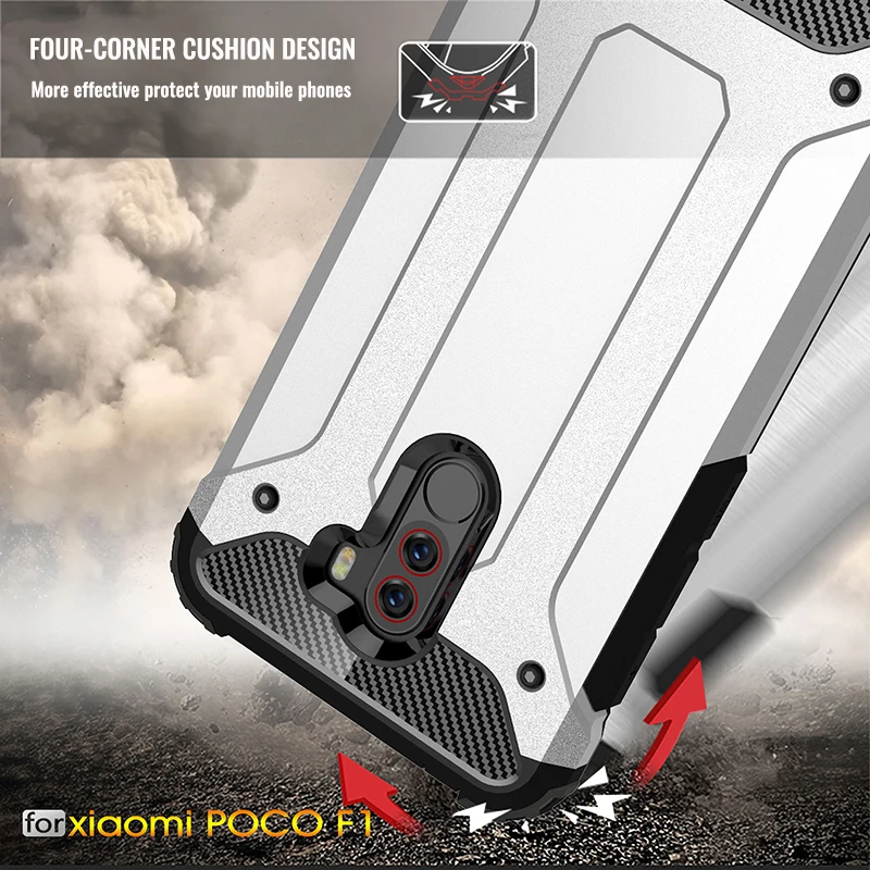 Luxury Rugged Cover For Xiaomi Pocophone F1 Poco Anti Knock Phone Case Hybrid Hard Tough Dual Layer Armor Shockproof |