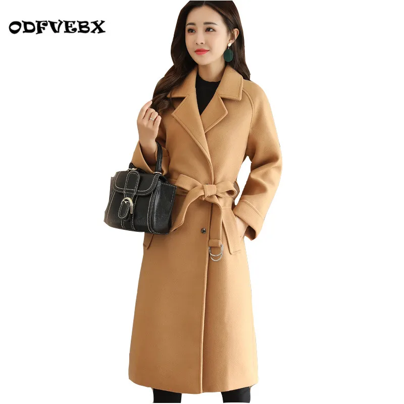 Зимнее новое шерстяное пальто Женская мода Темперамент Леди Большой размер
