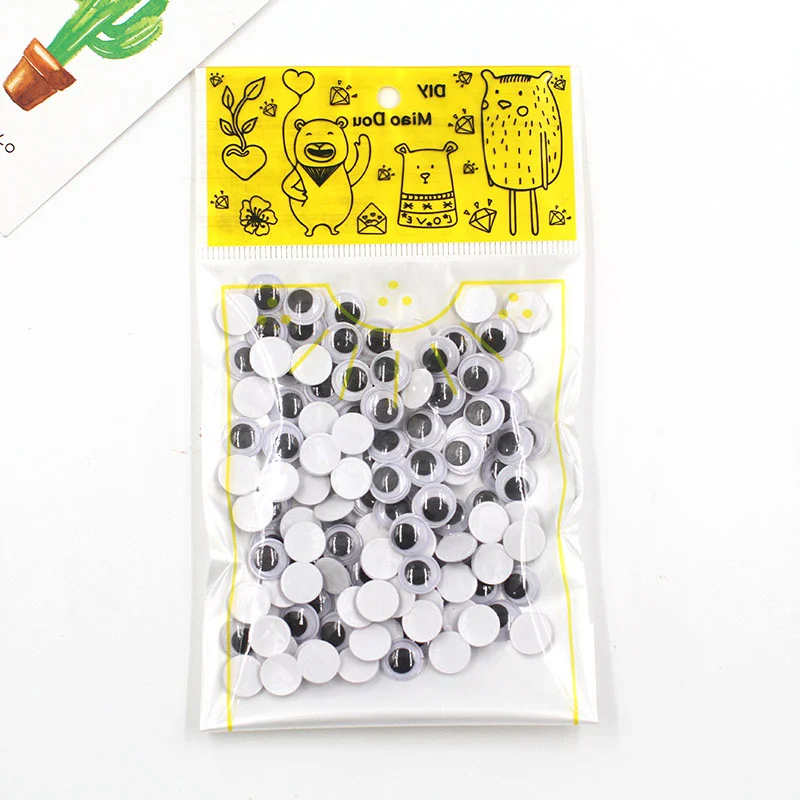 black 1cm 135pcs Новые Детские's глина для поделок материалы животного игрушечные глаза 6/8/10/12/14 мм, Фурнитура для бижутерии, черный глаз использованный для Аксессуары для куклы - Цвет: black 1cm 135pcs