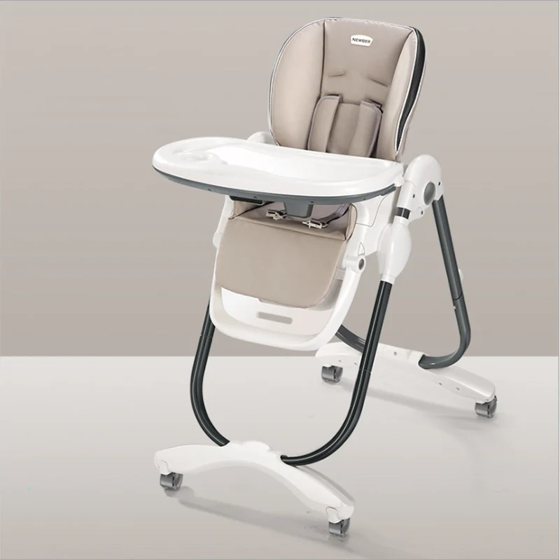 2-light grey Детское сиденье для Кормление новорожденных высокий стул столовая стул детский обеденный стул складной многофункциональный портативный детские стульчики для кормления - Цвет: 2-light grey
