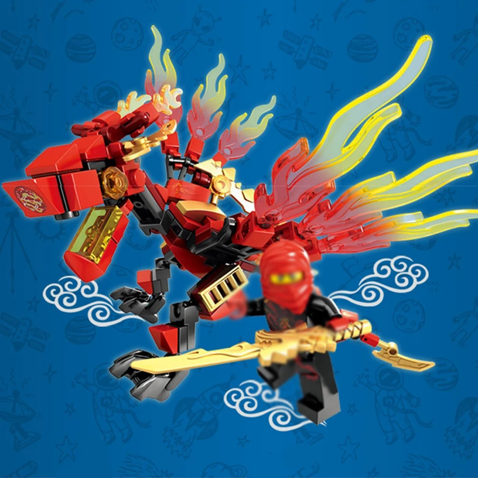 MIKU 4pcs/set Ninja Dragon Building Block Model Compatible Legoed City Action Figures Kids Gift DIY Toys For Children | Игрушки и хобби