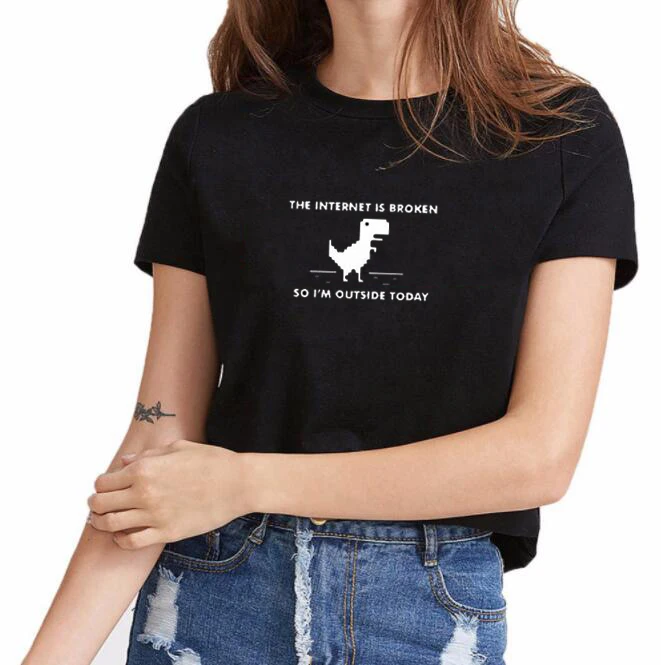 Интернет сломанная футболка для мужчин и женщин с буквенным принтом забавные