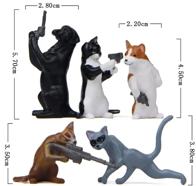 5pcs/set new Super Cute Cartoon dog cat Micro landscape decor collectors action figure toys for kids gift | Игрушки и хобби