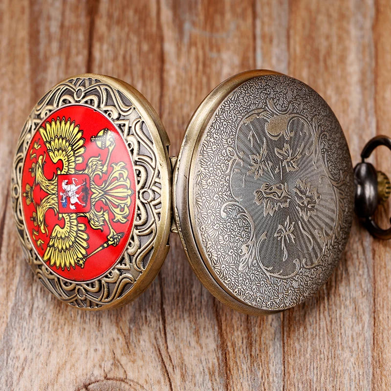 Популярные кварцевые карманные часы России двуглавый орел Российской знак