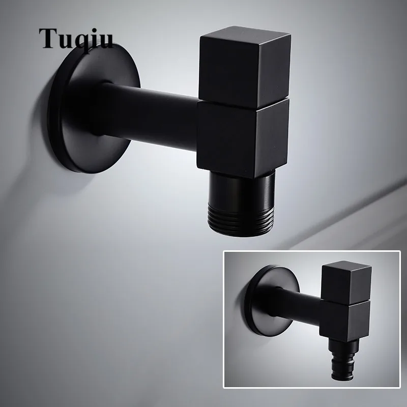 Washing machine faucet Copper Bathroom corner tap Single Cold garden Faucet Black Oil outdoor mixer Small Tap | Обустройство дома