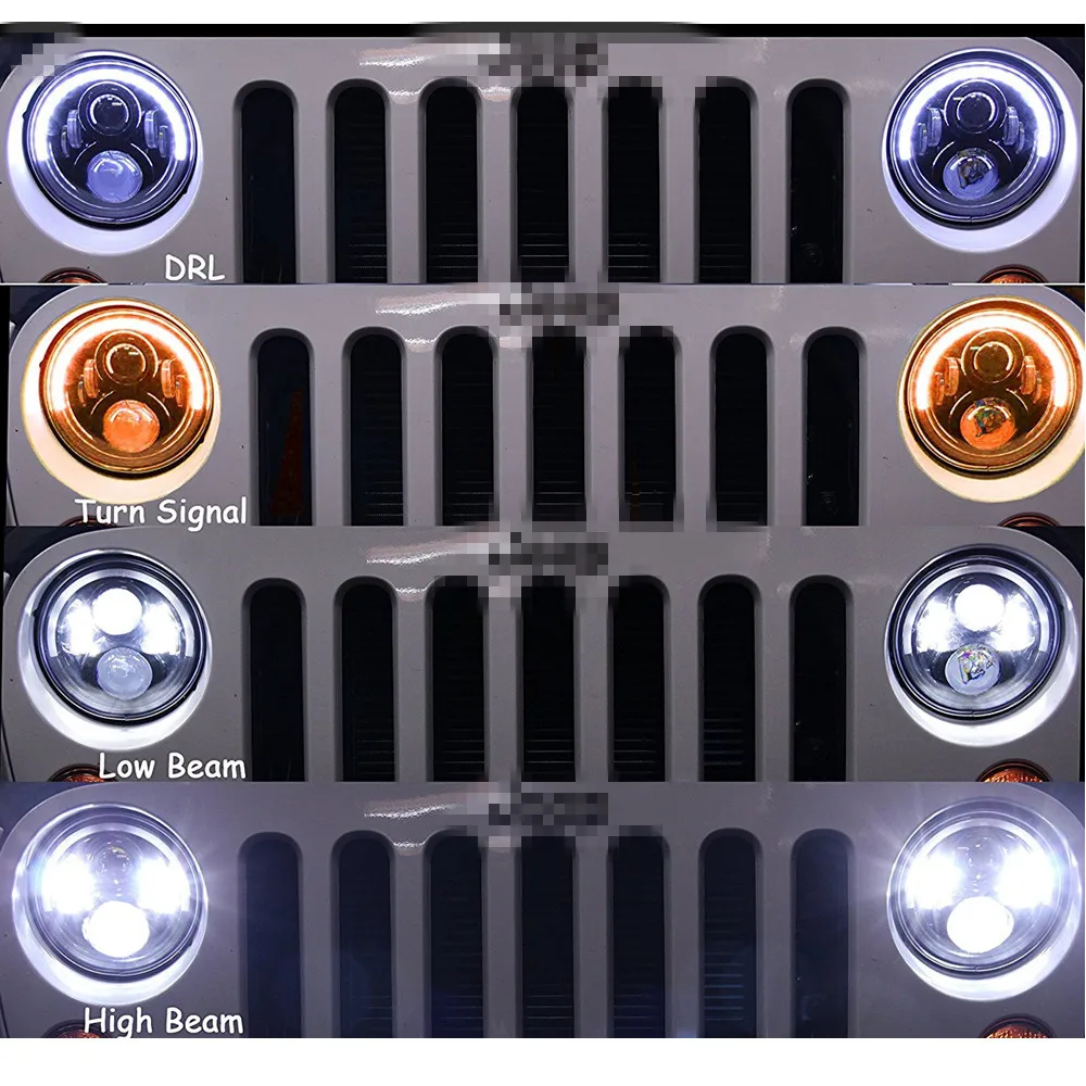 Привет Качество 7 дюймовый круглый проектор светодиодный фары для Jeep Jk Wrangler TJ
