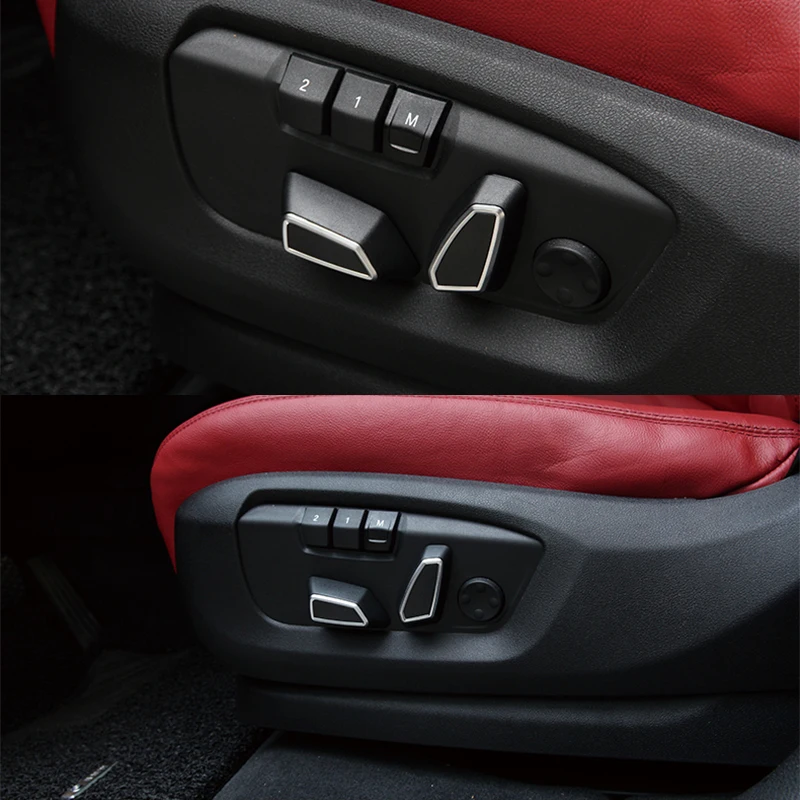 

4pcs Seat Adjust Switch Knob Cover For BMW X5 F15 2014-2017 X6 F16 2015-2017