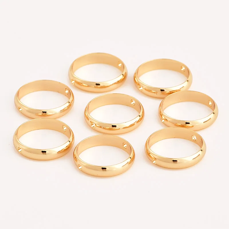 10Pcs 6MM 8MM 10MM Natural Stone Spacer Beads Jewelry Double Hole Circle Ring Needlework Making Connectors Gold DIY Accessories | Украшения