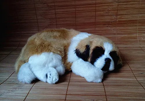 

simulation cute sleeping breathing dog 33x22x9cm model polyethylene&furs dog model home decoration props ,model gift d346