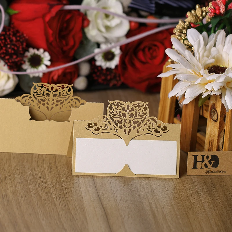 H & D 12 шт./компл. лазерная резка форма короны стол имя карты место карта Свадебная
