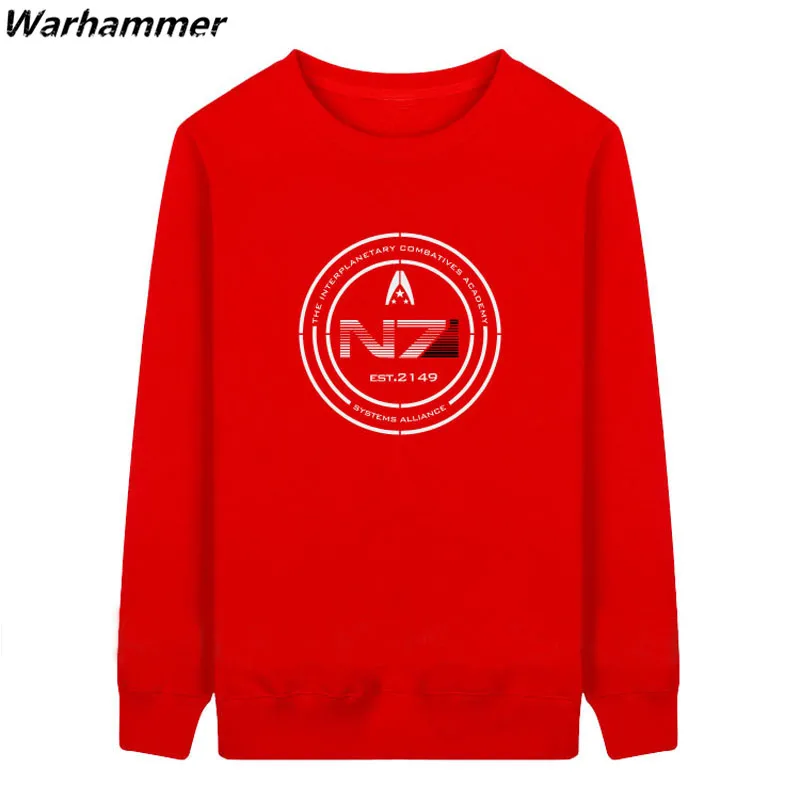2017 толстовки Для мужчин Top8 Mass Effect N7 ролевой игры Толстовка Sudaderas Hombre Косплэй игра