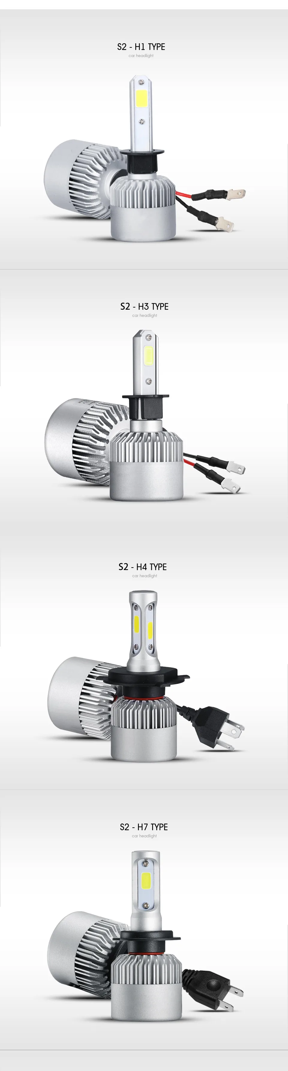 Oslamp 3 фишки Hi-Lo балка 9007 H4 светодиодные фары 72 Вт 8000LM 2 чипы для H3 H1 H7 светодиодные лампы автомобиля светодиодные H11 туман лампы 9012 9005 9006