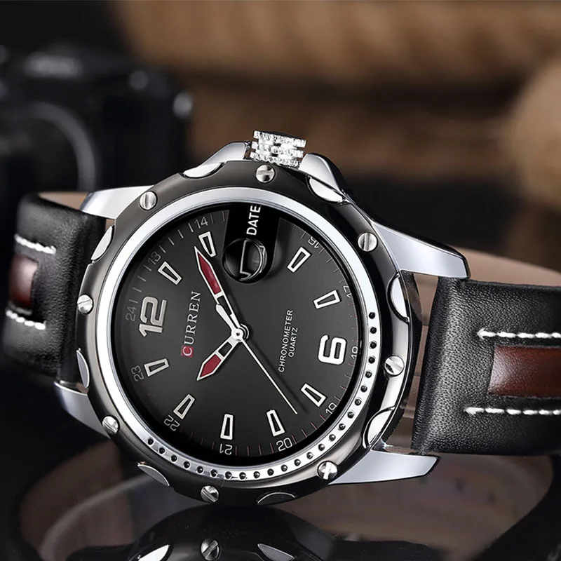 Curren для мужчин часы человек лучший бренд класса люкс бизнес Военная Униформа