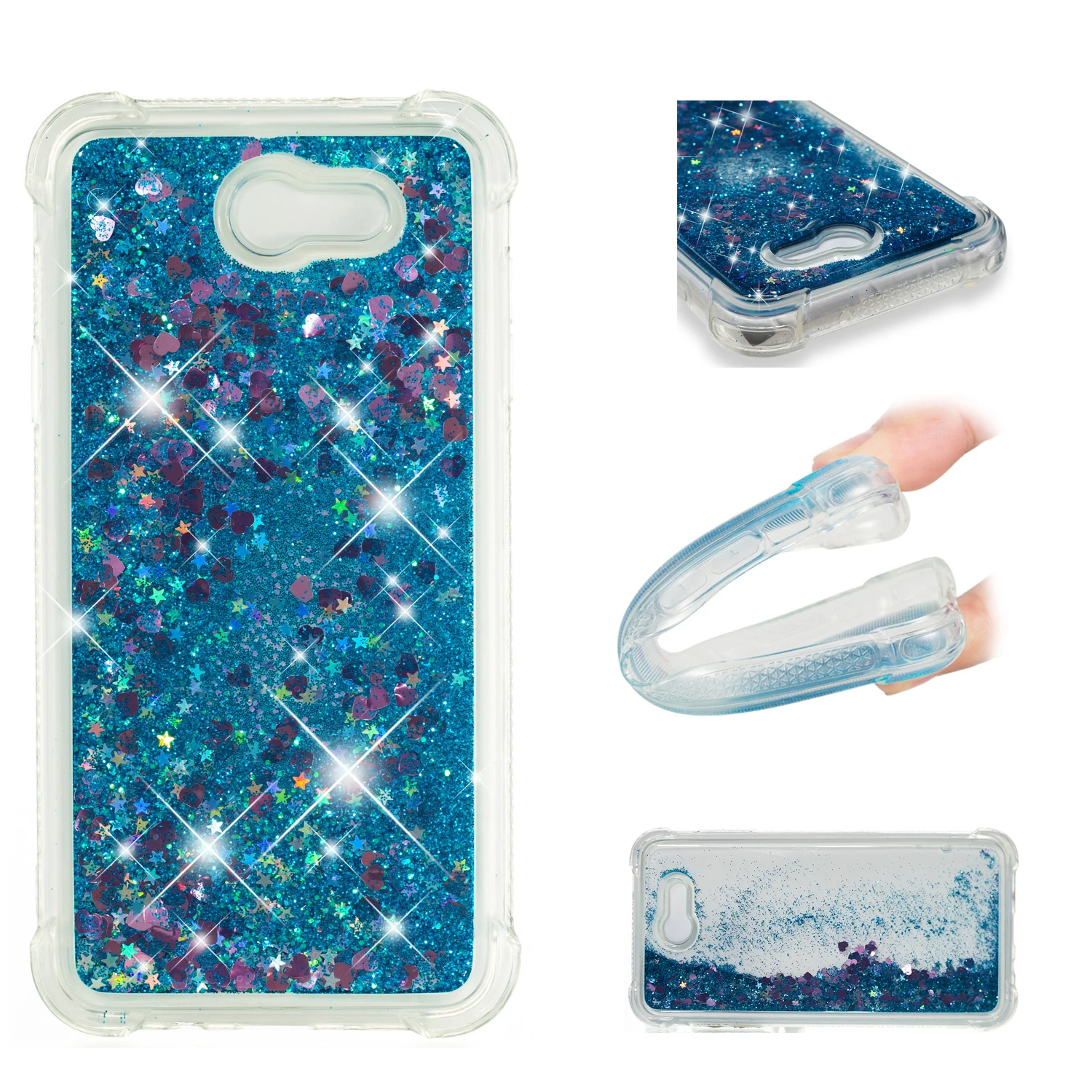 Для Samsung Galaxy J7 Perx J727 Funda Sky Pro V Dynamic Love Heart quicksand чехол Halo Wide 2 Силиконовый мягкий TPU |