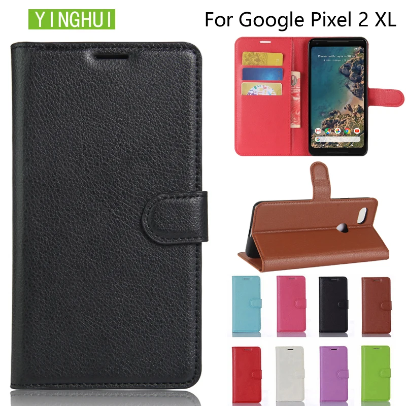 

Магнитный кожаный чехол-книжка для Google Pixel 2 XL, цвет в ассортименте