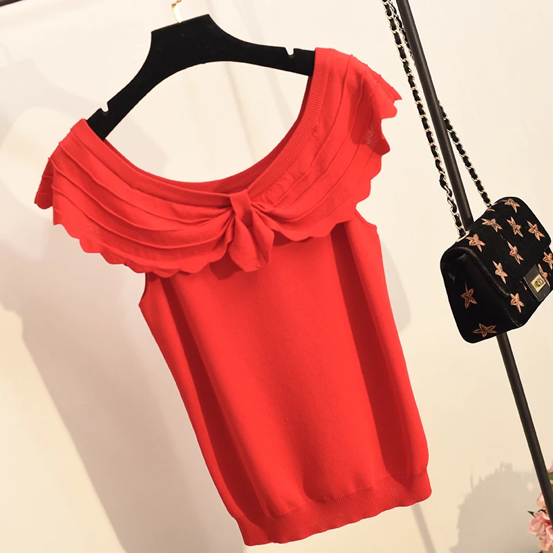 Женский трикотажный топ с коротким рукавом для весны и лета из вискозного