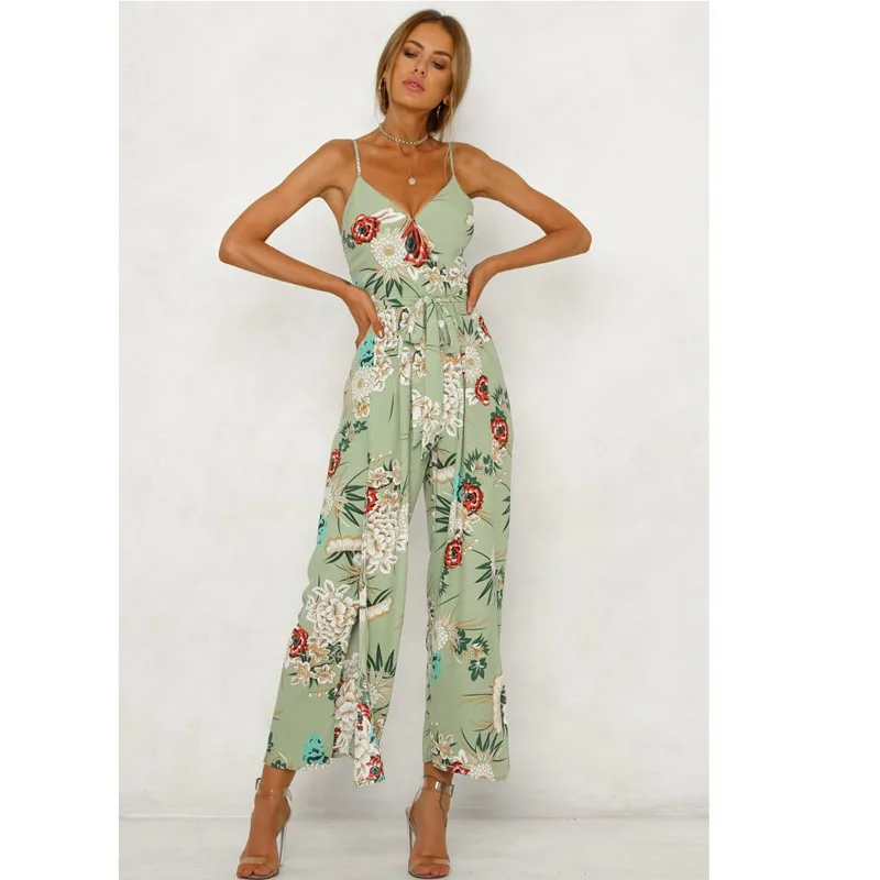 1 Enteritos largos de mujer elegantes Летний комбинезон roupas femininas комбинезон с v-образным вырезом Модный комбинезон женский комбинезон - Цвет: 1