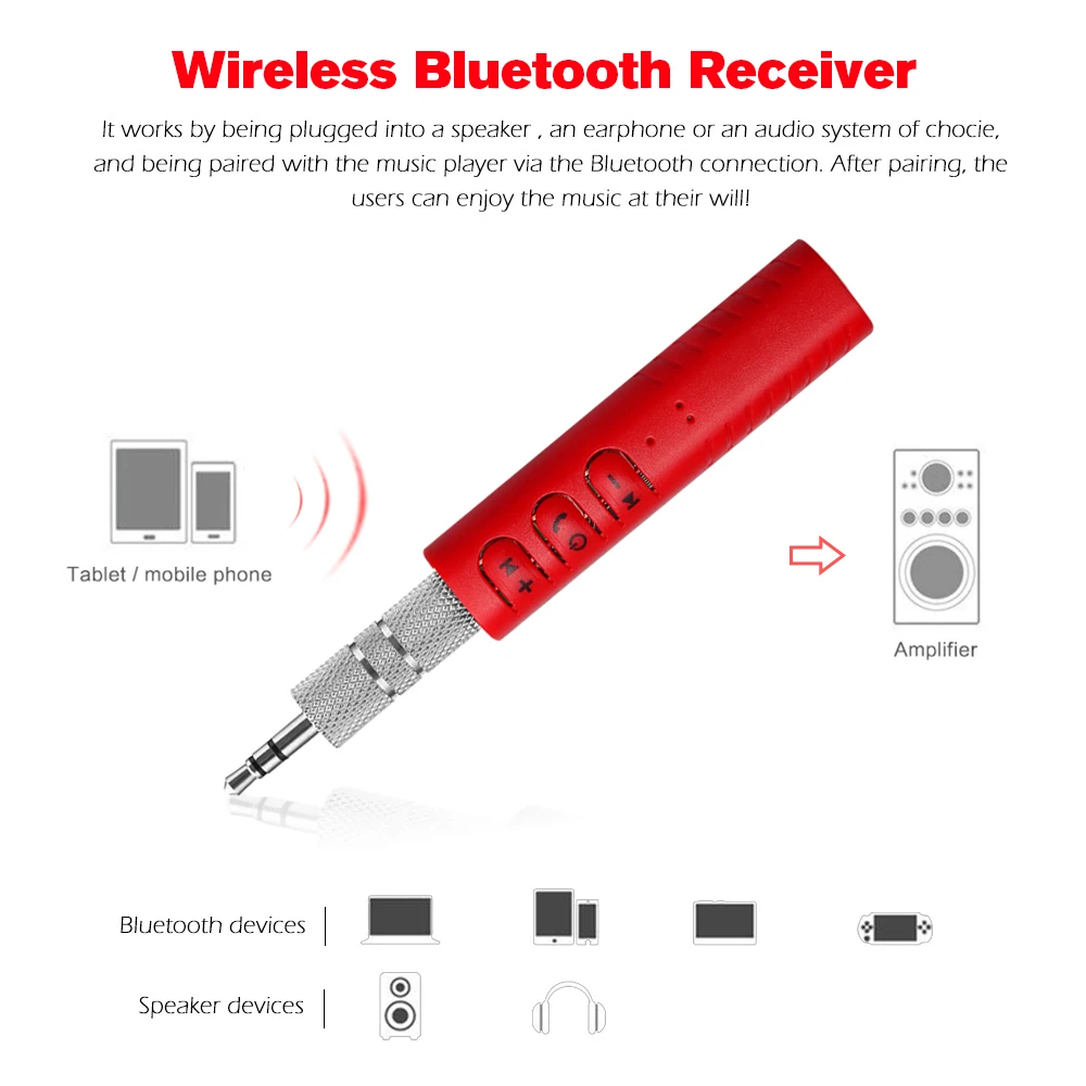 Беспроводной автомобильный Bluetooth Aux аудио приемник комплект громкой связи стерео
