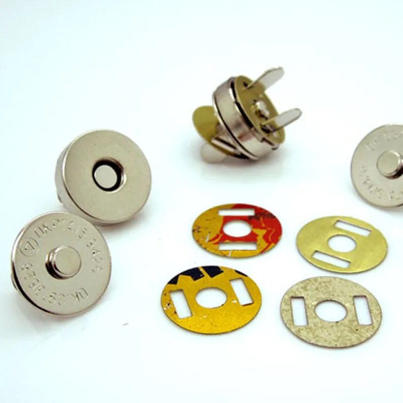 50 комплектов серебристый Магнитный Застежка для сумочки металлическая застежка