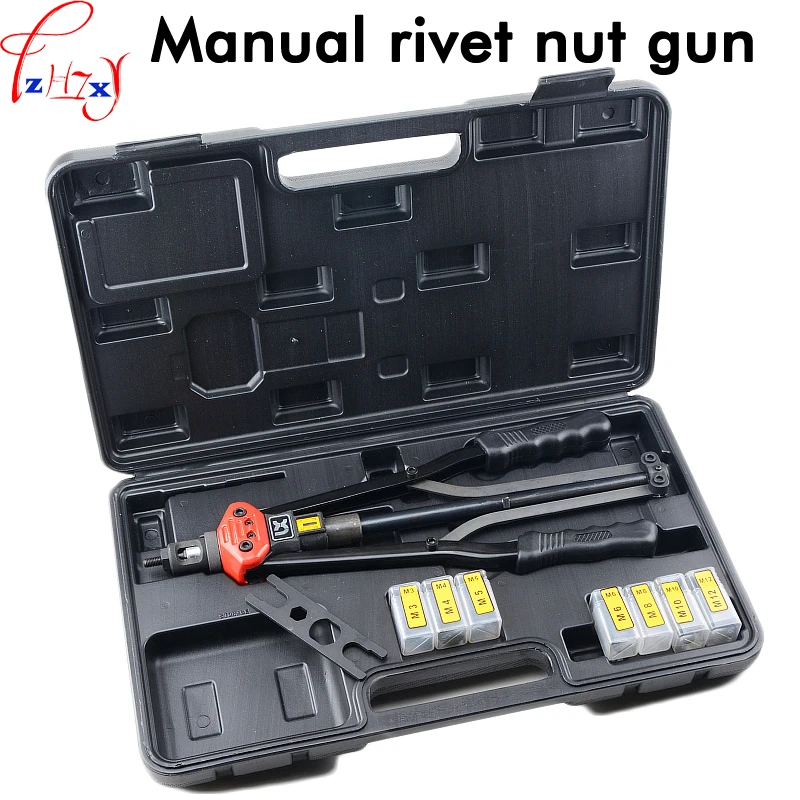 Hand riveting nut gun BT604 M3-M12  hand riveter pull rivet nut riveting automatic back tools with stroke scale