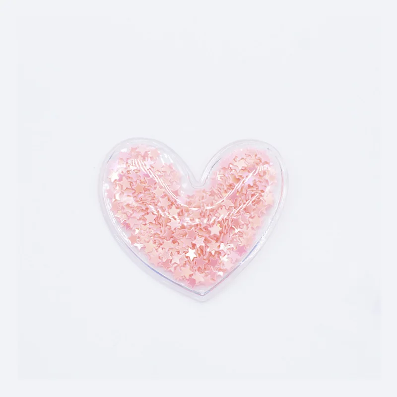 Korean Pink 50*45 мм наполнитель блестки аппликации сердце патчи для DIY одежды головные уборы торт Топпер заколки для волос Декор Аксессуары H05 - Цвет: Korean Pink