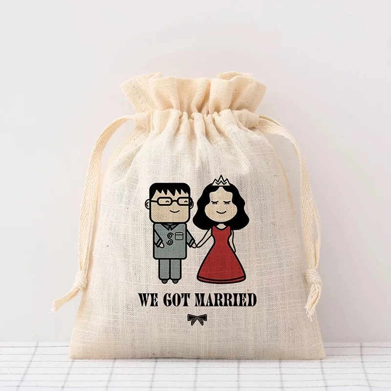 100 шт. персонализированные гирлянда Свадебная сумка для конфет Подарочная