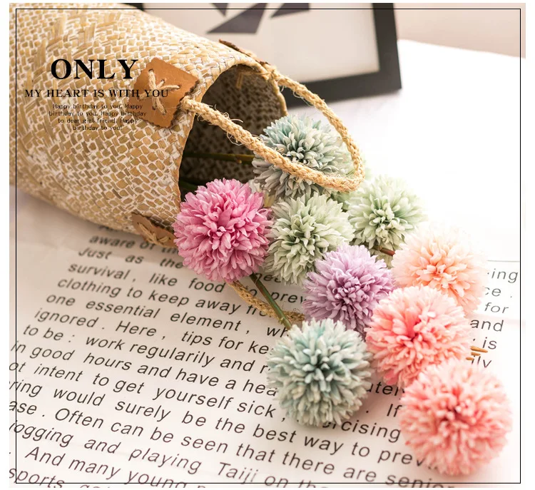 Искусственные цветы одуванчика для украшения сада 2 ветки в партии 29 см дома и