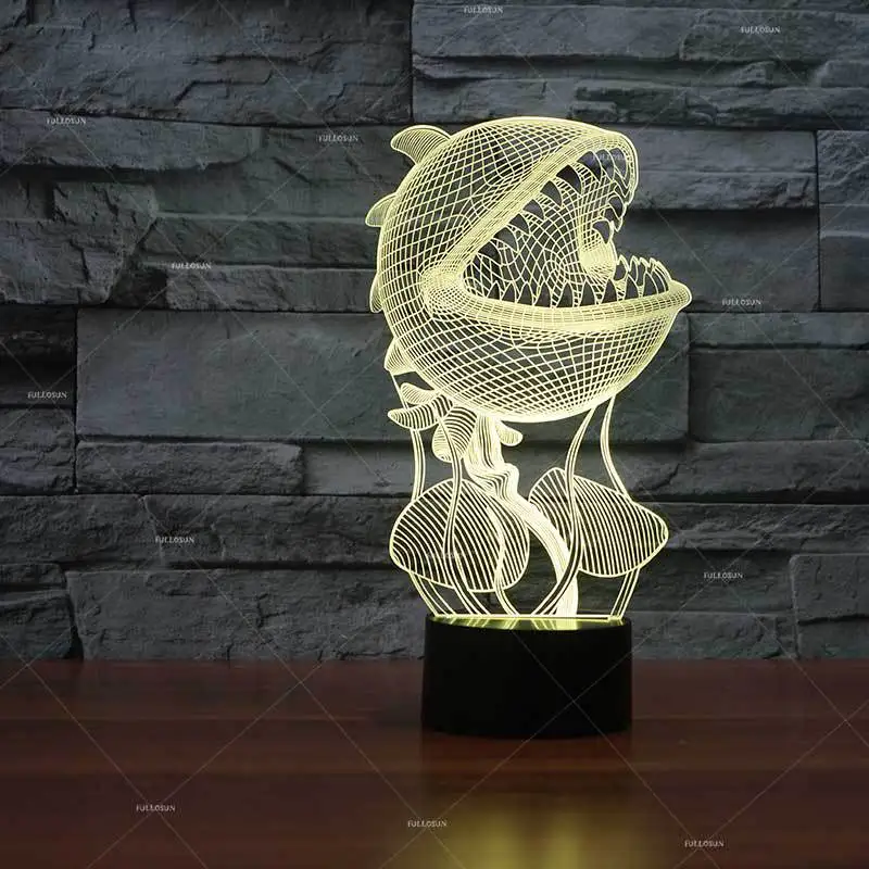 Каннибалистическая Настольная лампа с цветами моделирование 3d Креативный