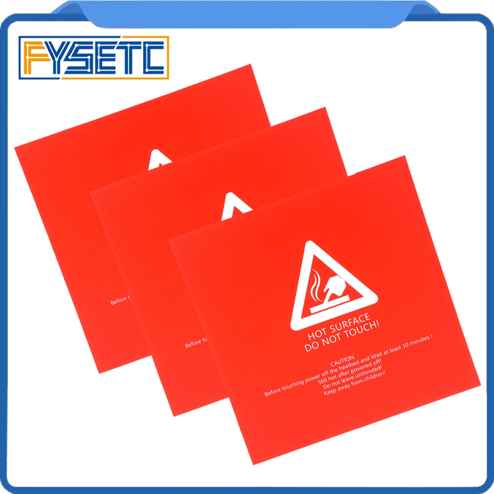

4pcs 220x220mm Red Frosted Heated bed For Wanhao i3 Anet A8 A6 Ender-3 Sticker Build Sheet build plate tape with 3M Backing