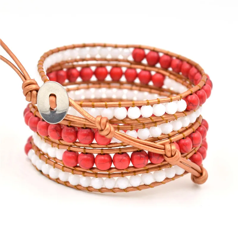 Новая пара мужских и женских красных белых бусин Классическая рукоятка из