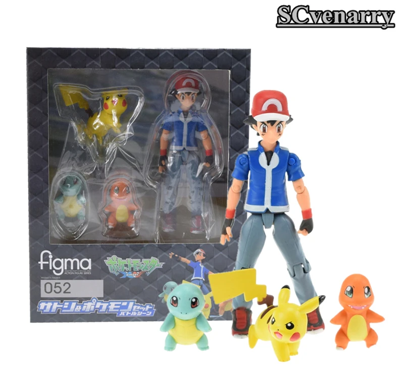 Figma 052 Ash Ketchum Пикачу Squirtle Charmander ПВХ фигурку Коллекционная модель игрушки|model toy|figures