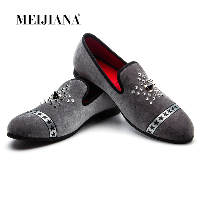 MEIJIANA New Fashion Brand Loafers Men Velvet Dress Shoes Hot Drilling Handmade Luxurious Flats Men's Classic | Обувь
