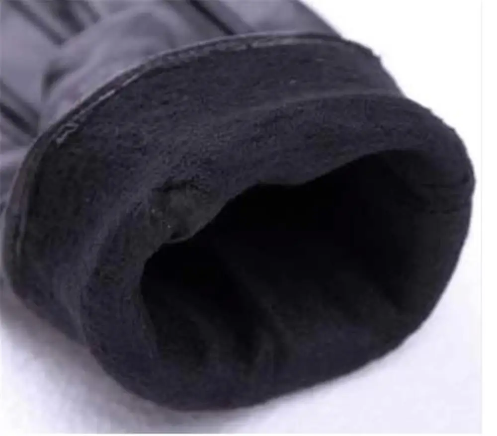 

LongKeeper Leather Gloves Black Full Finger Glove for Men Winter Luvas Military guantes Army luvas de couro SX32