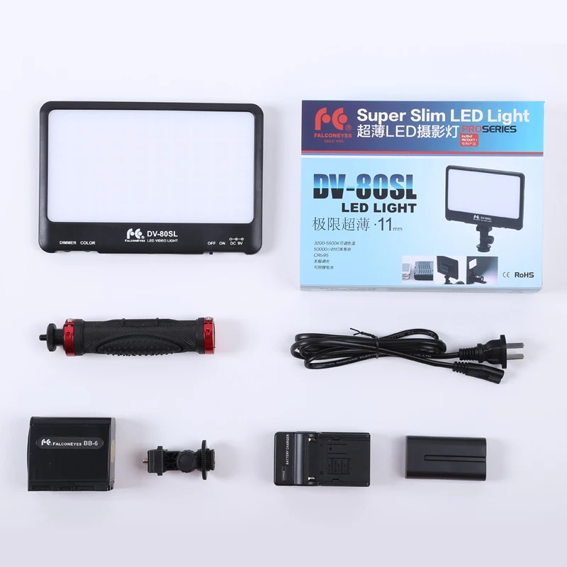 Скидка FalconEyes тонкая светодиодная видеокамера заполняющий свет 15 Вт двухцветная портативная супер с ручным держателем и аккумулятором пустый корп...