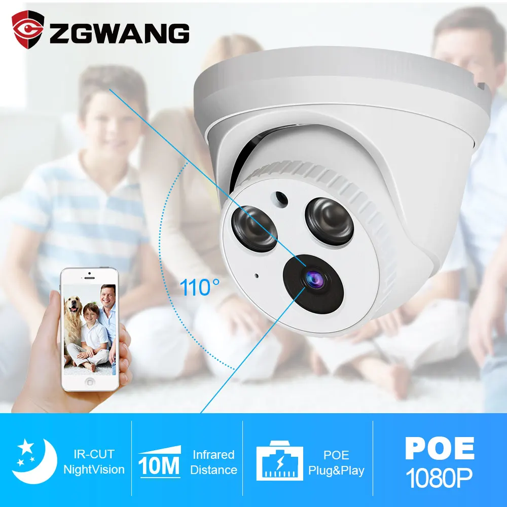ZGWANFG 2MP 3MP 5MP Full HD Фиксированная купольная камера ночное видение дистанционное