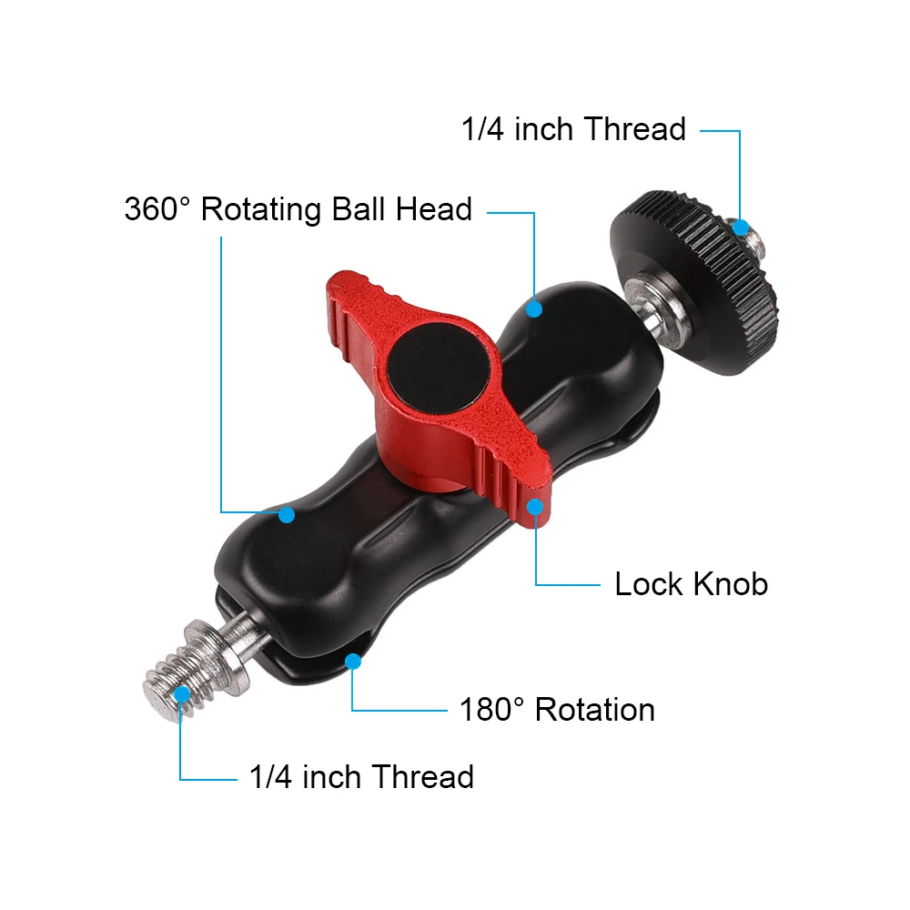 Шарнирное крепление Magic Arm Monitor с двойной шаровой головкой + винт 1/4 &quotдля камеры