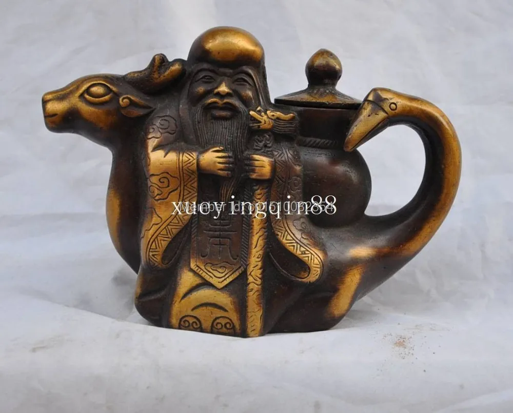 7.2&quot Old Seiko Tibetan Buddhism Bronze AMIGOS Auspicious Teapot Statue | Дом и сад