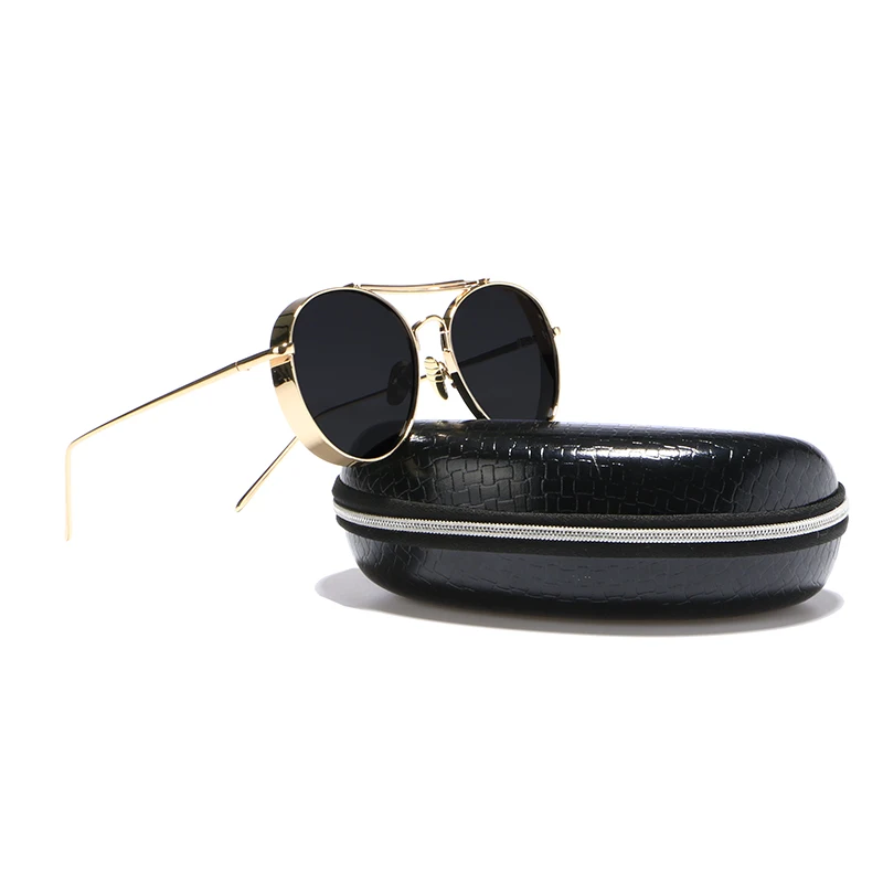 Розовые очки для женщин UV400 оттенков золотого дамы женские металлический каркас