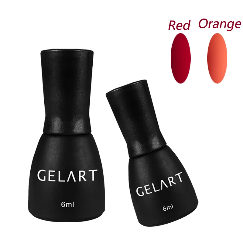 6 ML Nail Art Salon Design Red + Orange Gel Polish Soak off UV LED Varnish [Pick 2 colors can get free nail tips guides] |