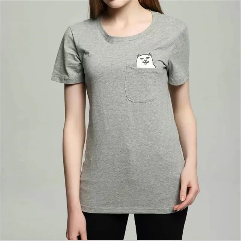 Женская футболка летняя стильная повседневная с кошкой|tees polo|tee shirt printing equipmenttee