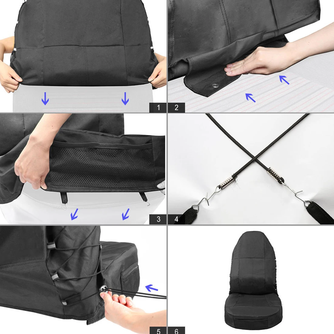 

Dewtreetali Front Seat Seat Protector Universal Car Seat Covers Full Cover Waterproof Single Dustproof with Pockets Car-styling