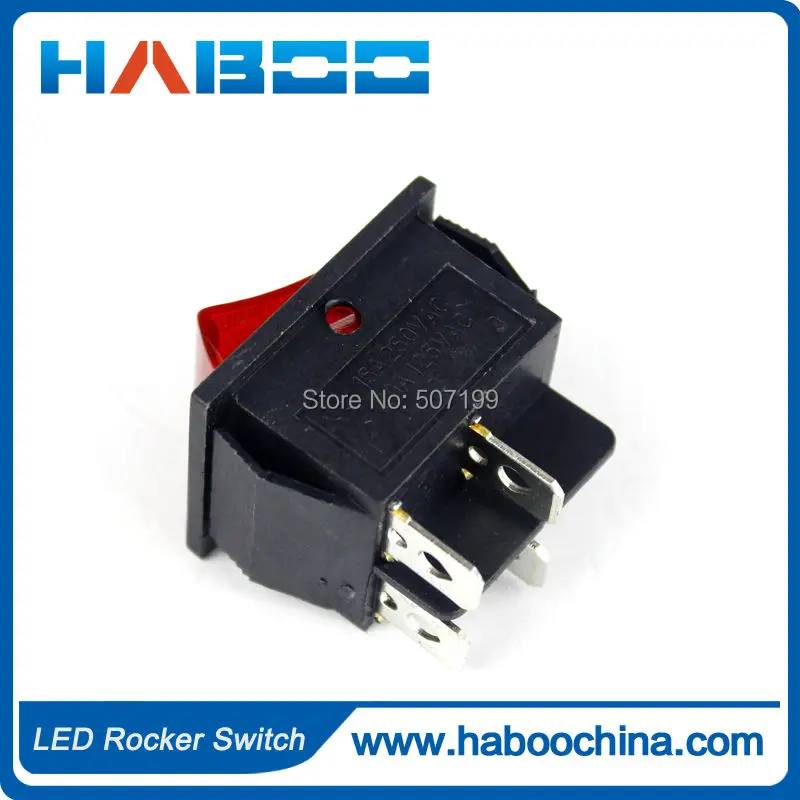 50 шт./лот kcd2 бытовая техника 4 контакта 2 Позиции лодка светодиодный выключатель