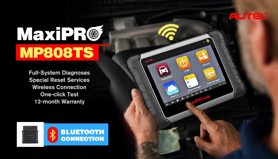 Autel MaxiPRO MP808TS OBDII Автомобильный диагностический инструмент OBD2 сканер OBD 2 код ридер как DS808 добавить TPMS Функции PK MS906