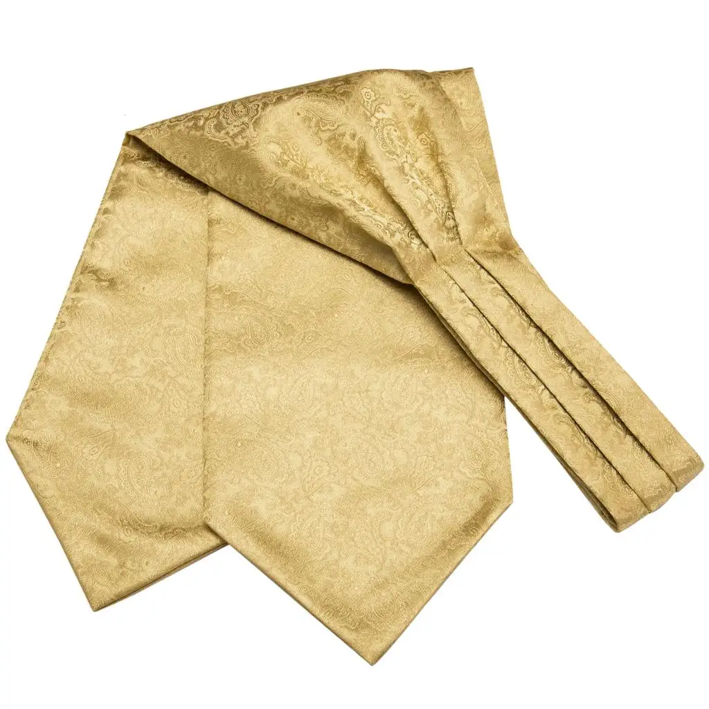 Hi Tie мужской однотонный желтый Ascot Золотой шелковый шарф галстуки карманные
