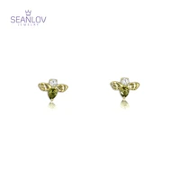 seanlov 2018 high quality cubic silver zirconia bee earring for women fine jewelry gift drop shipping