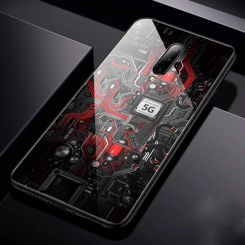 color 1 Роскошный чехол из закаленного стекла для OnePlus 7 Pro TPU стекло с мягкими краями чехол для OnePlus 7 Pro Чехол Aixuan - Цвет: color 1