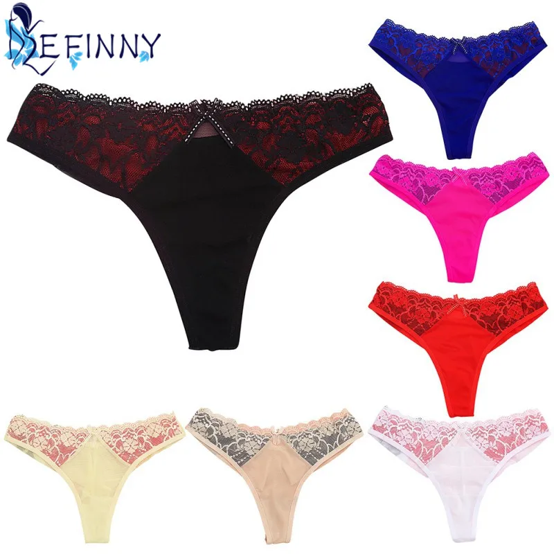 

2018 Fashion Women Charming Perspective Briefs Seamless Breathable Seduction G-String Sexy Panties Bow Ultra-thin Lace Underwear