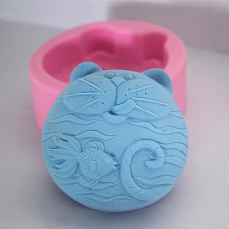 Кот и рыба Craft Книги по искусству силиконовые Мыло плесень Ремесло формы DIY ручной
