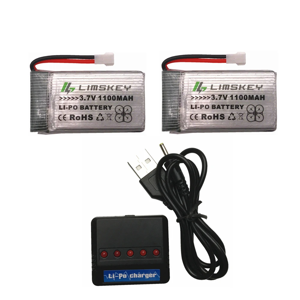 Limskey 2 шт./лот для X5SC X5SW X3.7V 1100mah 25C 1S VOLT 30C Lipo Аккумулятор Akku + X4 зарядное устройство